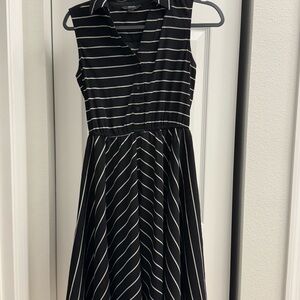 Alfani Black and White Striped Midi Dress